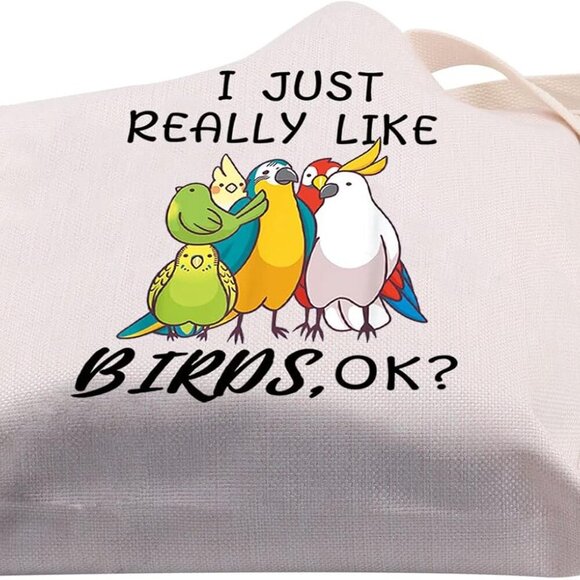 Parrots Tote Bag Soft Canvas Waterproof Reusable Bird Lover Gift - Picture 5 of 7